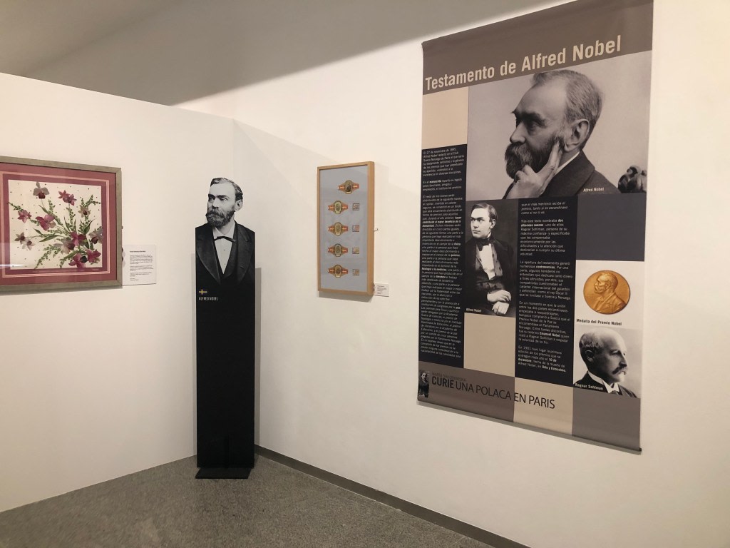 Display about Alfred Nobel at the exhibition