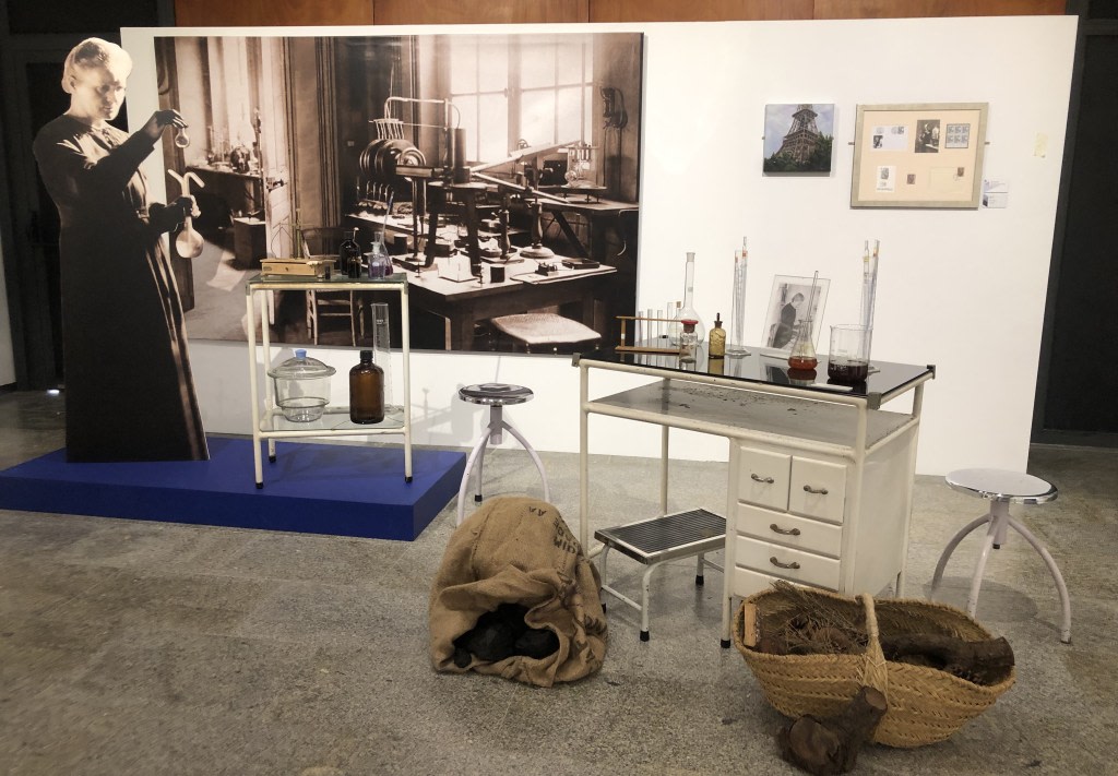 Exhibition about Maria Sklodowska-Curie with a recreation of her laboratory, including scientific instruments and relevant material from her life and work.