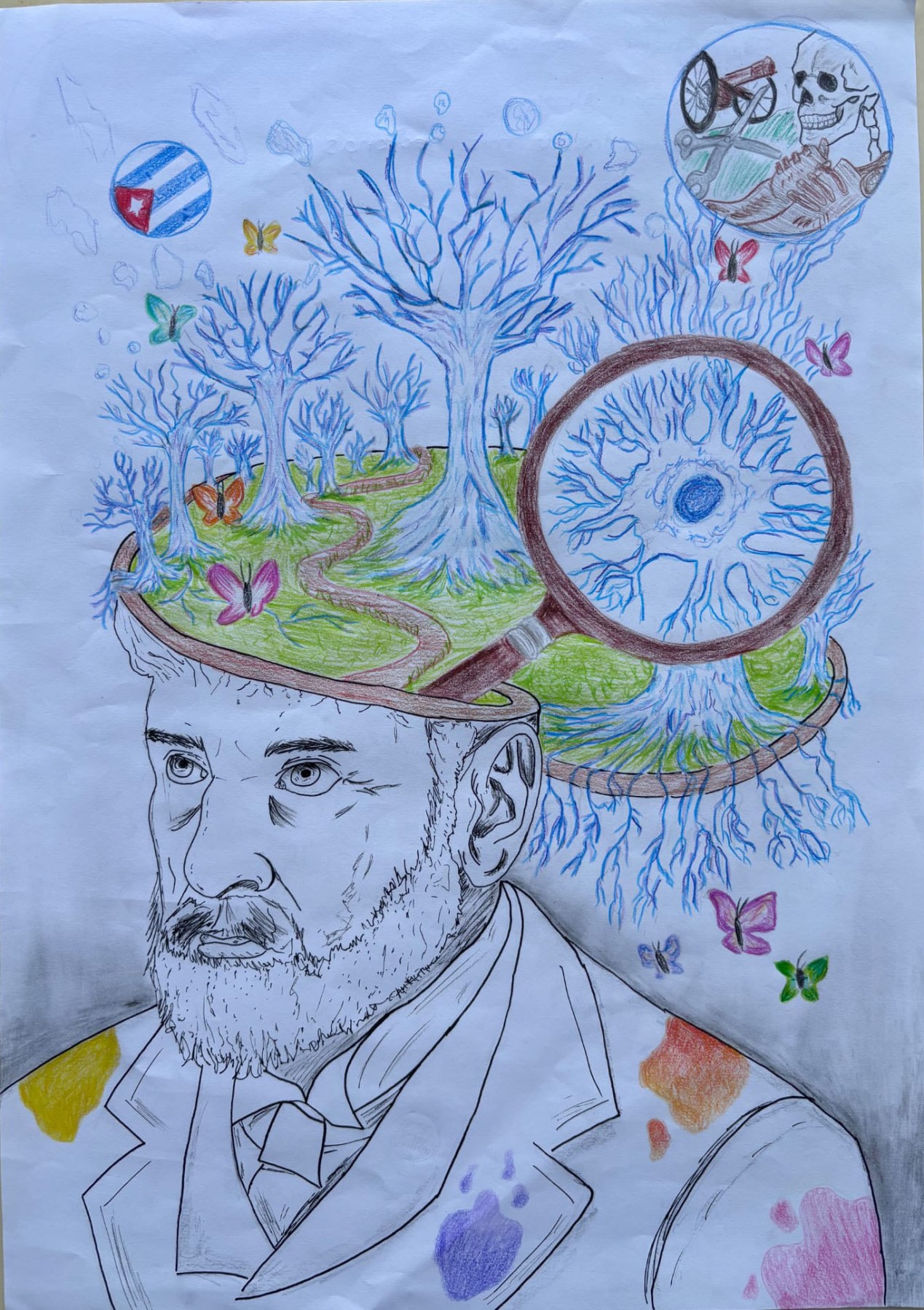 Dibujo de Santiago Ramón y Cajal 2026 - Colegio El Buen Pastor de Zaragoza