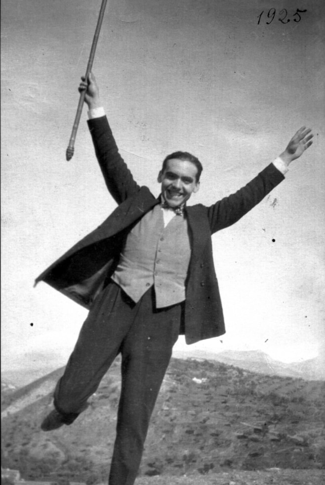 Federico García Lorca in the mountains, photographed in 1925 by his friend, filmmaker Luis Buñuel.