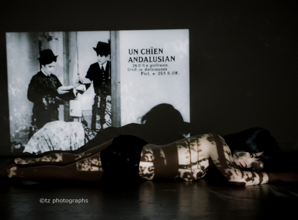 French silent film "An Andalusian Dog" ("Un Chien Andalou" 1928) Film by Luis Buñuel, co-written by Salvador Dalí.