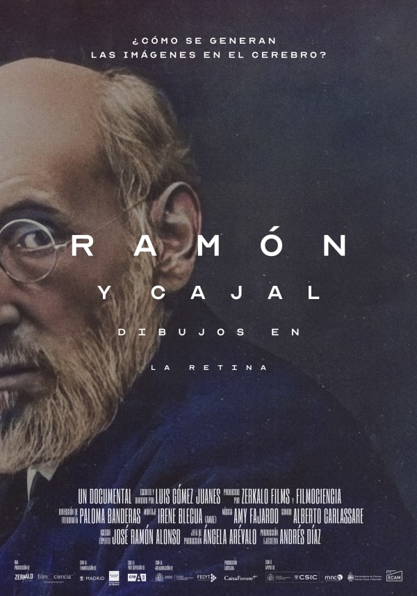 Official poster for the documentary "Ramón y Cajal: Drawings on the Retina"